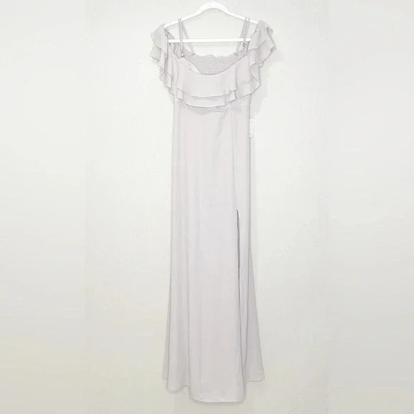 Show Me Your MuMu Emma Ruffle Maxi Dress Show Me The Ring Crisp Size Large SR46 - Picture 8 of 9